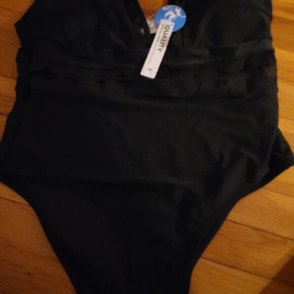 NWT Cupshe black one piece scalloped top size XXL - Picture 7 of 9
